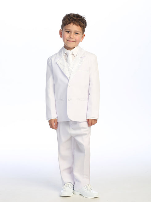 Boys White MARIA Embroidered Christening Baptism Suit 2T-12